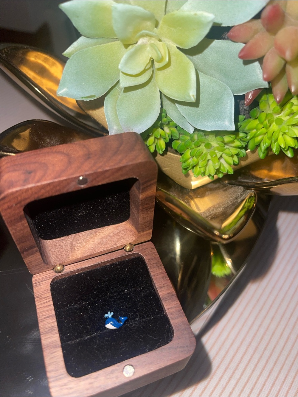 Origami Owl with Blue Whale Charm